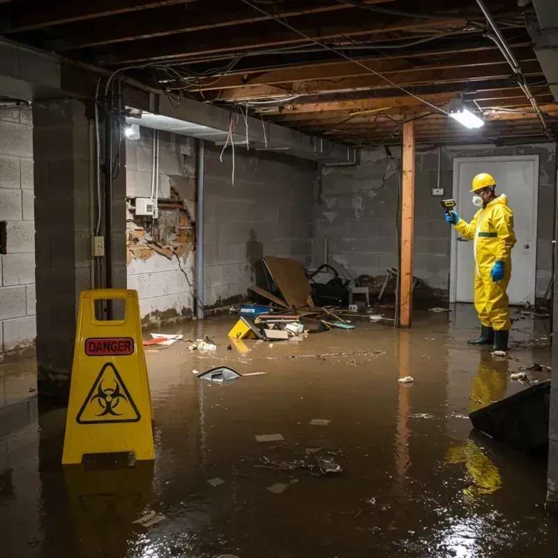 Flooded Basement Electrical Hazard in China Grove, NC Property